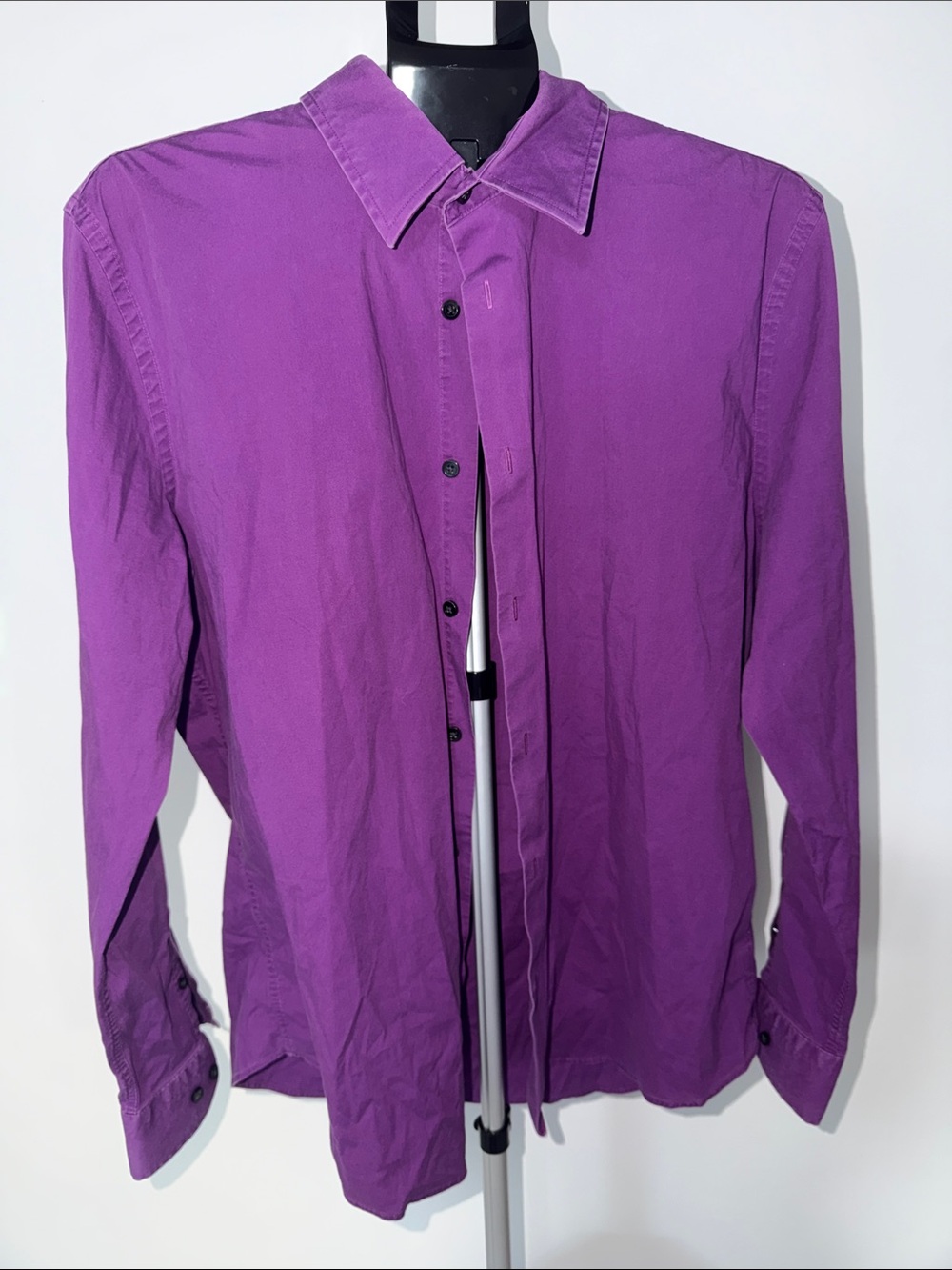 Express Men's Purple Button-Up Shirt